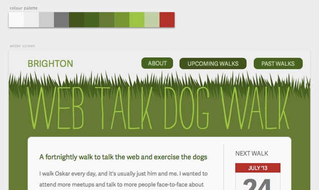 Mockups for Web Talk Dog Walk