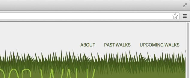 Web Talk Dog Walk's horizontal navigation
