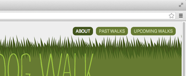 Selected link in Web Talk Dog Walk's navigation
