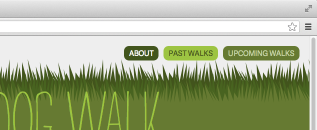 Hover and active styles in Web Talk Dog Walk navigation