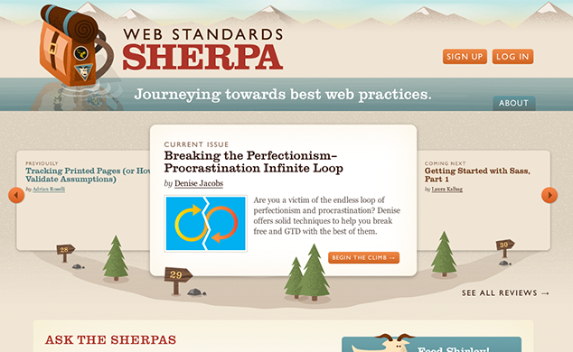 Web Standards Sherpa homepage