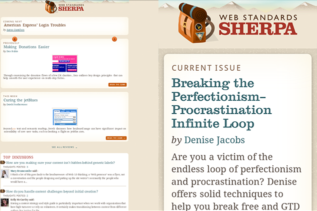 Comparison of how the Sherpa site looked in Opera Mini before and after the responsive retrofit
